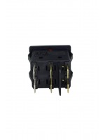 İkili Işıklı 6 Ayaklı Anahtar Siyah/Kırmızı 2 Ayak Gümüş Kaplama (O-I)