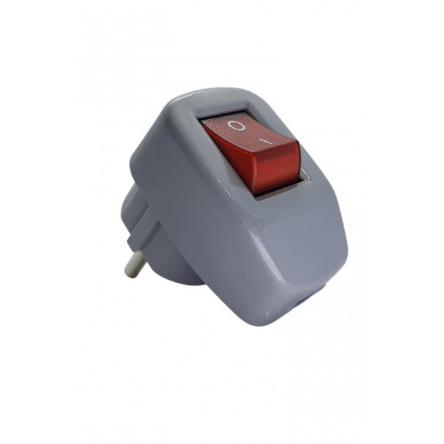 Anahtarlı Topraklı Erkek Fiş Gri