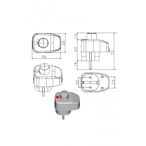 Dimmerli Topraklı Erkek Fiş Gri