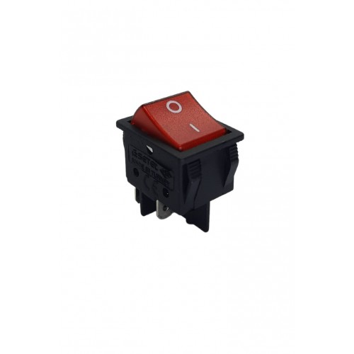 Geniş Işıklı Anahtar Siyah/Kırmızı Gümüş Kaplı (O-I)