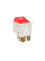 Geniş Işıklı Anahtar Beyaz/Kırmızı (Fan)