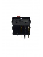 Geniş Işıklı Anahtar Siyah/Kırmızı (Ampul)