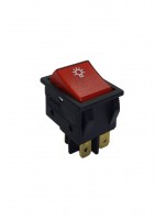 Geniş Işıklı Anahtar Siyah/Kırmızı (Ampul)