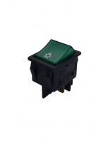 Geniş Işıklı Anahtar Siyah/Yeşil (Ampul)