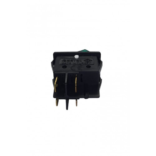 Geniş Işıklı Anahtar Siyah/Yeşil (O-I)