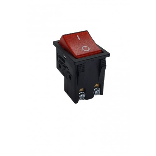 2 Vidalı Geniş Işıklı Anahtar Siyah/Kırmızı (O-I)