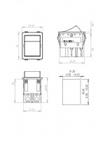 2 Vidalı Geniş Işıklı Anahtar Siyah/Kırmızı (O-I)