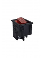 4 Vidalı Geniş Işıklı Anahtar Siyah/Kırmızı Dar Kapaklı (O-I)