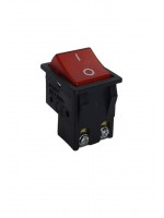 4 Vidalı Geniş Işıklı Anahtar Siyah/Kırmızı (O-I)