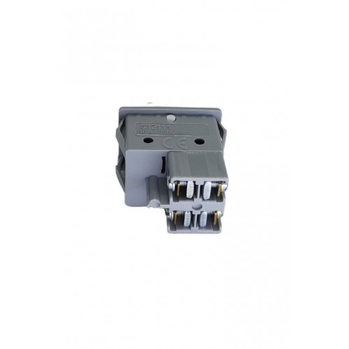 4 Vidalı Geniş Işıklı Anahtar Gri/Beyaz (Sembollü)