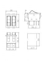 İkili Işıklı 5 Ayaklı Anahtar Beyaz/Yeşil (O-I)