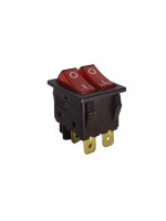 İkili Işıklı 6 Ayaklı Anahtar Kahverengi/Kırmızı (O-I)