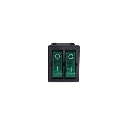 İkili Işıklı 5 Ayaklı Anahtar Siyah/Yeşil (O-I)