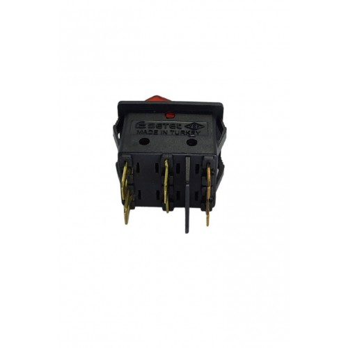 İkili Işıklı 5 Ayaklı Anahtar Siyah/Kırmızı (O-I)