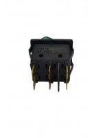 İkili Işıklı 6 Ayaklı Anahtar Siyah/Yeşil (O-I)