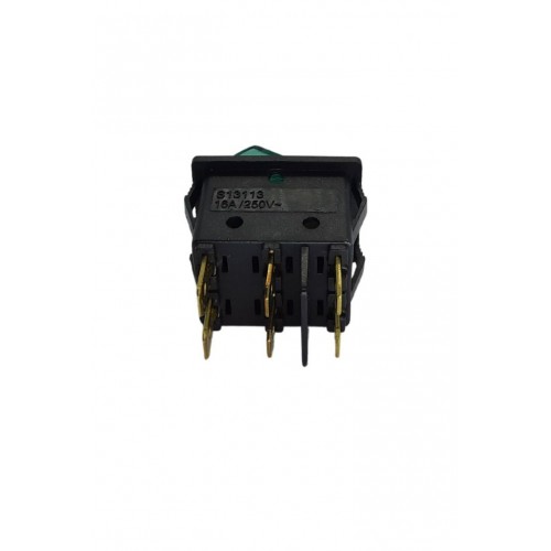 İkili Işıklı 6 Ayaklı Anahtar Siyah/Yeşil (O-I)