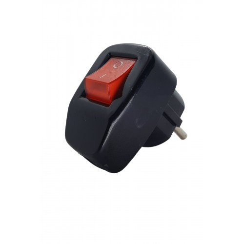 Anahtarlı Topraklı Erkek Fiş Siyah