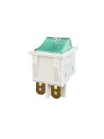 Geniş Işıklı Anahtar Beyaz/Yeşil (Fan)