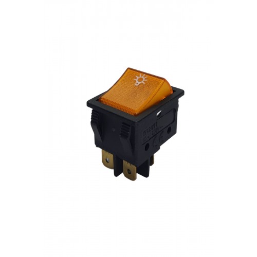 Geniş Işıklı Anahtar Siyah/Turuncu (Ampul)