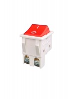 2 Vidalı Geniş Işıklı Anahtar Beyaz/Kırmızı (O-I)