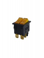 İkili Işıklı 5 Ayaklı Anahtar Siyah/Turuncu (O-I)