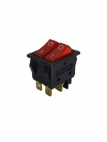 İkili Işıklı 5 Ayaklı Anahtar Siyah/Kırmızı (O-I)