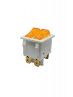 İkili Işıklı 5 Ayaklı Anahtar Beyaz/Turuncu (O-I)