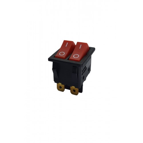 İkili Işıksız Anahtar 4 Ayaklı Siyah/Kırmızı (O-I)