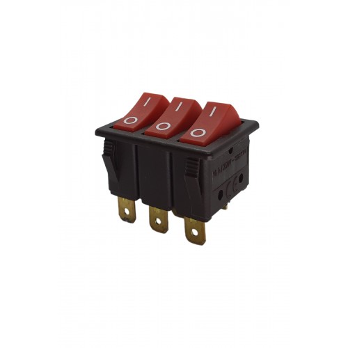 Üçlü Işıksız Anahtar 4 Ayaklı Kahverengi/Kırmızı (O-I)